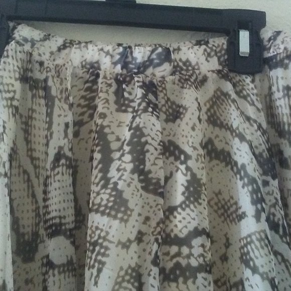 ChicWish Snake Printed Asymmetric Chiffon Maxi Skirt - Picture 3 of 7